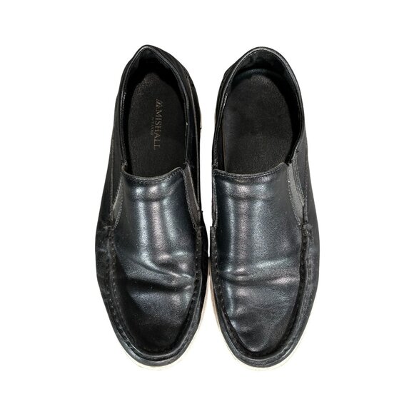 Mishall By Tandy Mens Black Slip-On Loafers Leather Upper & Rubber Sole - Picture 3 of 11